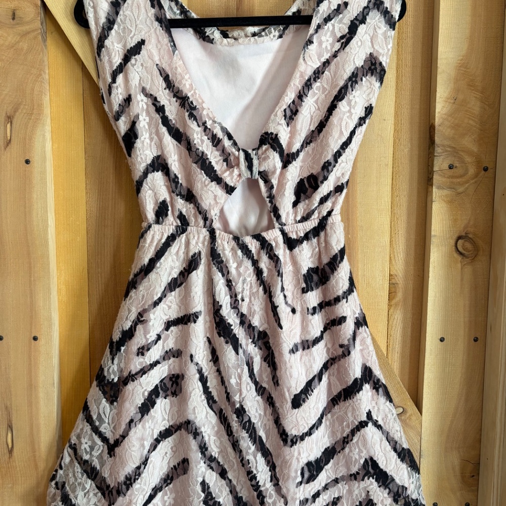 Size S Pink/Black Lacy Dress - Picture 2 of 2